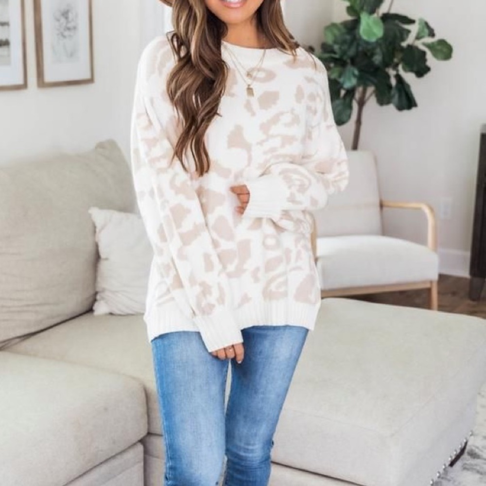 LIKE NEW Animal Print Sweater from Pink Lily